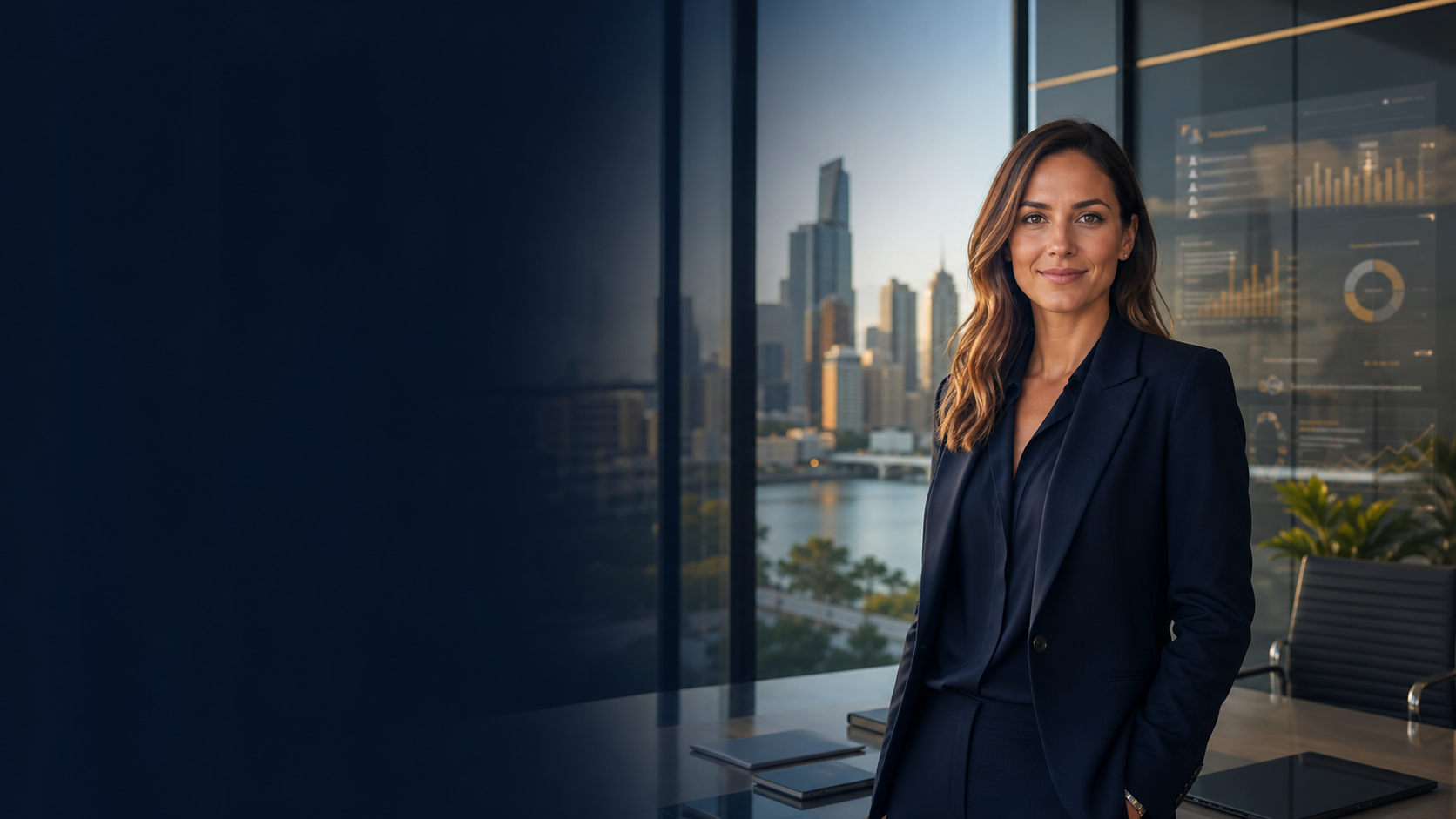 Sienna, your AI Chief Executive Assistant, in a city office